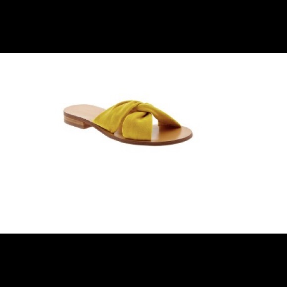 Banana Republic Yellow Karolina Suede Slide Sandal - Picture 3 of 6